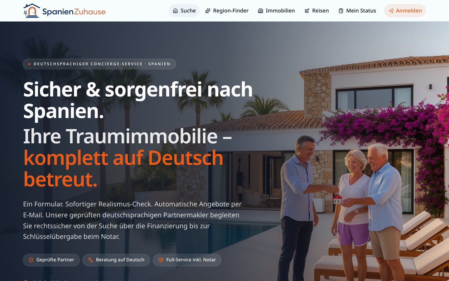 Startseite von spanienzuhause.de — Immobilienportal für Spanien